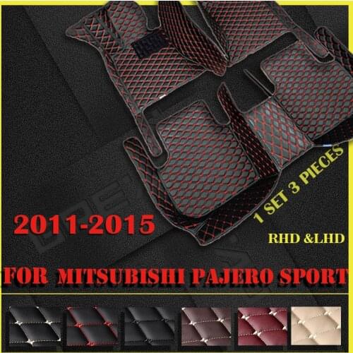 Car floor mats for Mitsubishi pajero sport 2011 2012 2013 2014 2015 Custom auto foot Pads automobile carpet cover