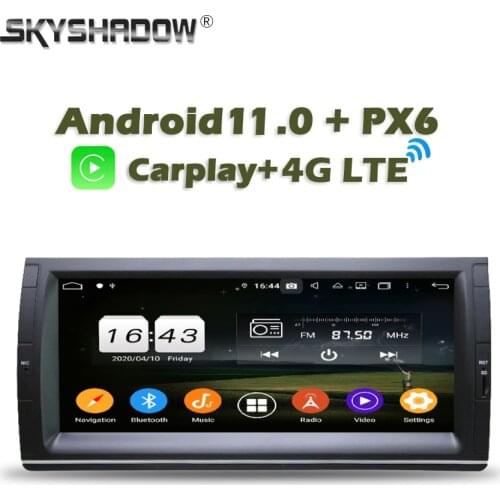 Wireless Carplay DSP IPS PX6 Android 10.0 4GB + 64GB Car DVD Player RDS Radio GPS map Bluetooth 5.0 For BMW E39 X5 1999-2005