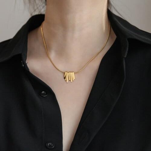 Titanium Steel Snake Chain Gold Necklaces Pendant for Women Minimalist Choker Necklace Hot Jewelry