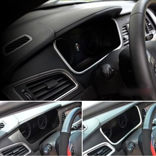 For Hyundai Sonata 2015 2016 Matte Chrome Interior Car Center Consoles Dashboard Panel Trim Strip Cover Decoration Accessories
