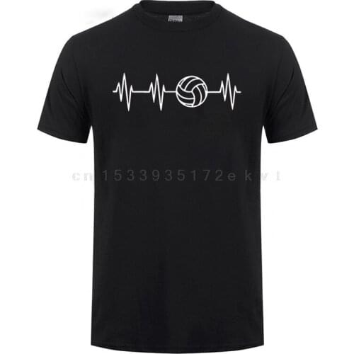 Heartbeat Of Volleyballer Printed T Shirt For Men Women Short Sleeve Summer Tops Tee Casual O-Neck Big Size Funny T-Shirt Tshirt