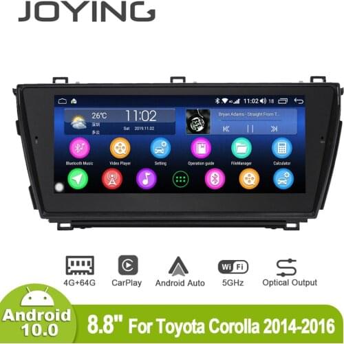 Joying 8.8inch Android10 Car Radio for Toyota Corolla 2014 2015 2016 GPS DSP Carplay 5G WIFI Optical Output Subwoofer SPDIF