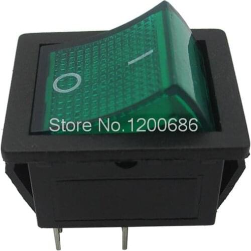 3 Piece 10A 250VAC Rocker switch * Rocker switch large green