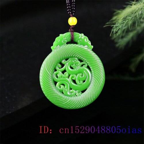 Jade Phoenix Pendant Men Gifts Carved Jewelry Charm Necklace Natural Fashion Amulet Green Women Chinese