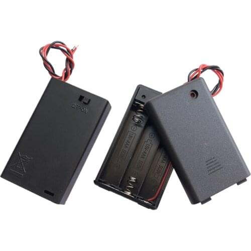 MasterFire 20pcs/lot Plastic 3 x 1.5V AA Battery Storage Box Case 3 Slots DIY 2A 4.5V Batteries Clip Holder Cover With Wire Lead