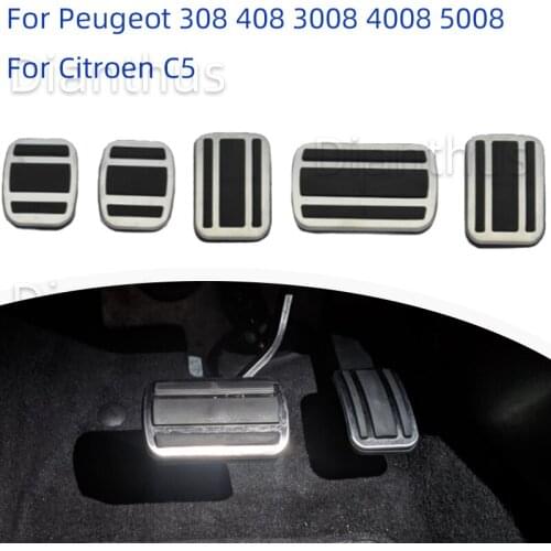For Peugeot 308 308S 408 3008/GT 4008 5008/GT Citroen C5 Car Accelerator Gas Brake Foot Pedal Cover Pad AT MT Pedals