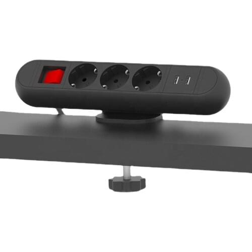 Tabletop Socket EU Standard Charging Smart Socket Tableclip Extension Socket Power Strip Usb Germany Clamp Office Workstation