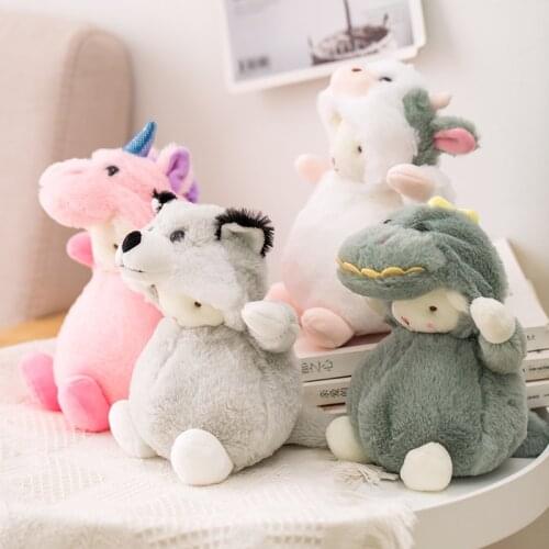 23CM New Cute and Soft Hat Transformation Lamb Toy Kawaii Lamb Pendant Cartoon Doll Girl Birthday Christmas Gift