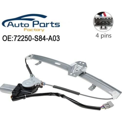 New Front Driver Side Power Window Regulator w/Motor For 98-02 Honda Accord Sedan 72250-S84-A03 72250S84A03