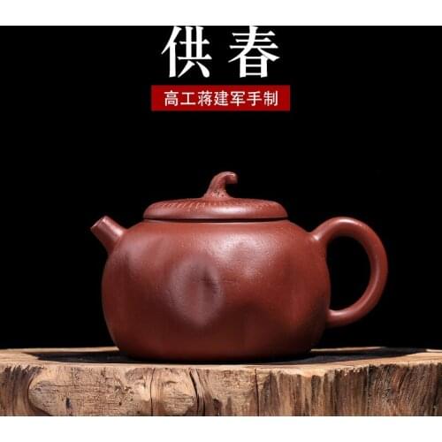 Wholesale raw mine big red robe for spring pot Gaogong Jiang Jianjun hand-made purple sand pot for sale one by one