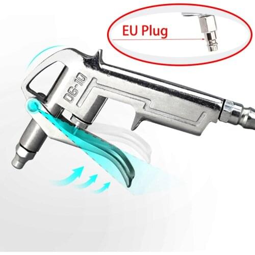 Spray Gun Mini Pneumatic Blowing Dust Gun Tool with 7.5mm Air Inlet Port and Replacement Long Nozzle for Cleaning Dust Home DIY