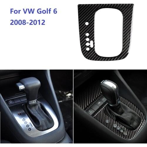 Fit For Volkswagen VW Golf 6 GTI R MK6 Accessories Real Carbon Fiber Sticker Gear Shift Panel Cover Interior Trim