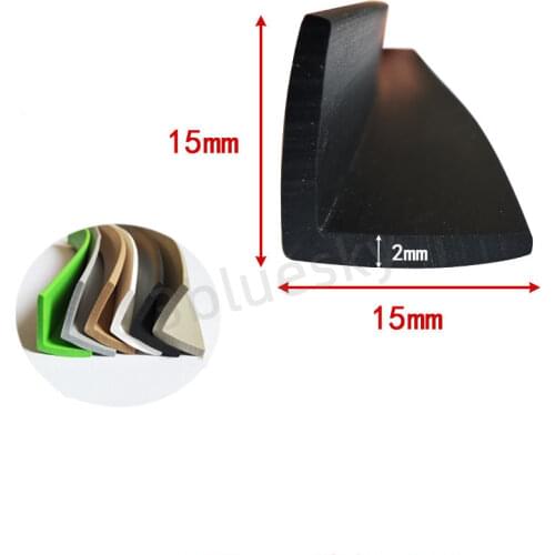 Rubber Angle Corner Protecor Edge Encloser Shield Collision Avoidance Gasket L Strip 15x15mm Black Gray Green Camel