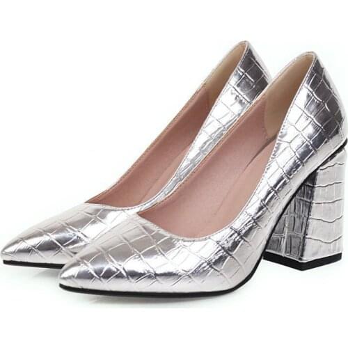 IPPEUM Womens Luxury Shoes Pumps Pointed Toe Party Evening Pumps Women Shallow High Block Heels Shoes Shoes For Women 2021