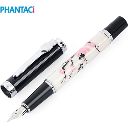 Creative Ceramic Plum Blossom Iraurita Fountain Pen Metal Wood Shell Fountain Ink Pen Writing School Office Business Stationery