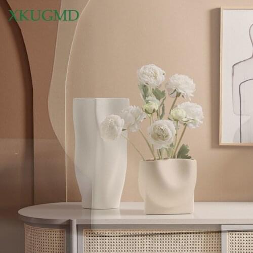 Nordic Creative Ceramic Morandi Color Vase Decoration Living Room Bedroom Dried Flower Plant Arrangement Home Decorat Ornaments