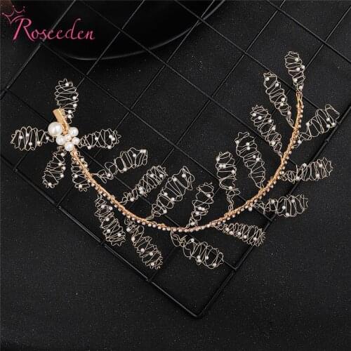 Unique Gold Leaf Wedding Hair Jewelry Hair Comb Accessories Women Hair Comb Pin Handmade Bridal Headpieces Decoration RE3610