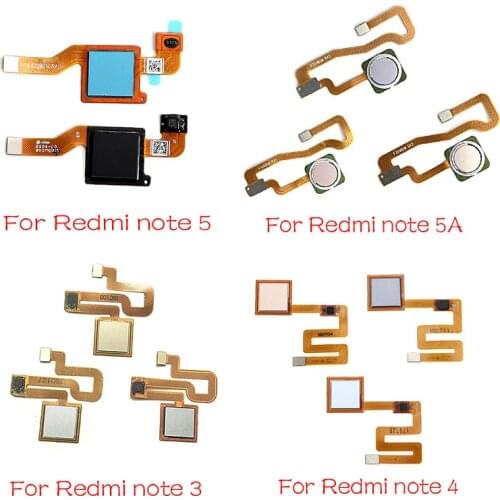 Home Finger Reader For Xiaomi Redmi Note 4 4X 5 5A 3 Pro Fingerprint Reader Sensor Home Button Flex Cable
