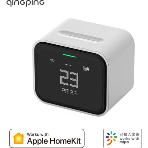 Stock Qingping Air Detector lite Retina Touch IPS Screen Touch Operation PM2.5 Air Monitor For Xiaomi Mihome APP / Apple Homekit