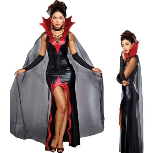 VASHE Halloween Gothic Vampire Role Cosplay Party Suit Adult Queen Vampire Costume Clothing Female Vampire Outfit