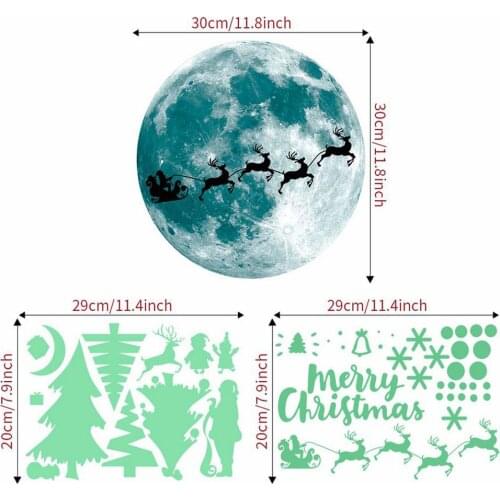 High Quality Glowing PVC Stickers Christmas Wall Posters Wall Stickers for Bedroom Living Room