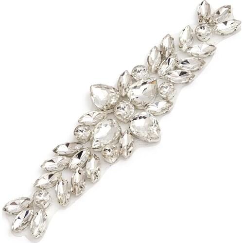 YANSTAR Wholesale (30PCS) Rhinestones Appliques For Wedding Belt Clear Rose Gold Crystal Beads DIY Bridal Sash YS993