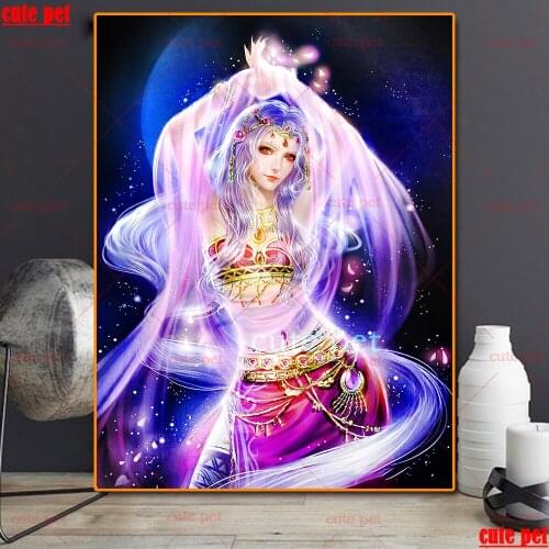Diamond Embroidery Fantasy woman pattern Full Square Round Cross Stitch Rubiks Cube Diamond Painting DIY Mosaic Needlework Gift