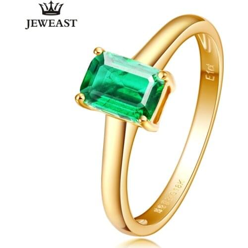 SLFD Natural Emerald 18K Pure Gold 2020 New Hot Selling Top Ring Women Heart Shape Ring For Ladies Woman Genuine Jewelry