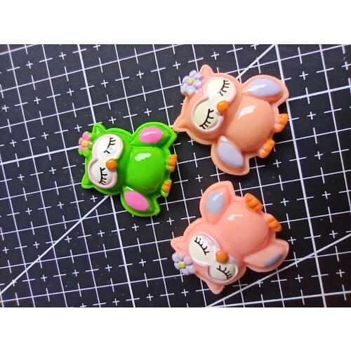 1pcs/lot resin flat back black flower owl 27mm Scrapbook Embellishment DIY Phone Decoration C112-10