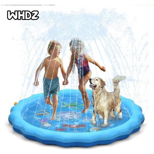 100cm Kids Inflatable Water spray pad Round Water Splash Play Pool Playing Sprinkler Mat Yard Outdoor Fun PVC Swimming Pools