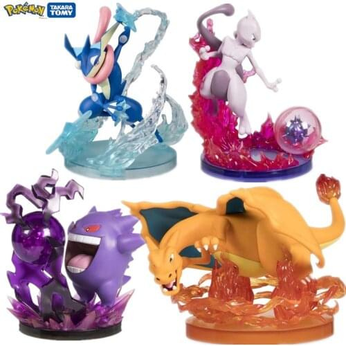 11-15CM Pokemon Anime Doll Cartoon Action Figures Greninja Charizard Mewtwo Gengar Action Model Christmas Gifts For Children Toy