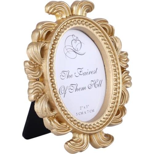 2 Pieces Mini Resin Oval Photo Frame Wedding Baby Shower Party Birthday Favor Gift Souvenirs Place Card Holder