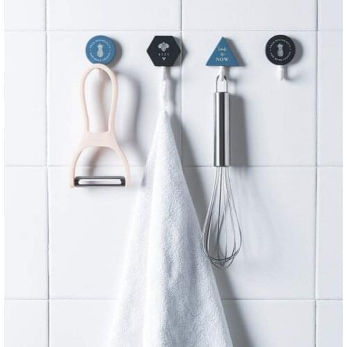 3pcs/lot Geometry Hook Free Nails No Trace Hook Free Punch Bedroom Bathroom Kitchen Plastic Hook Decor Storage Tool