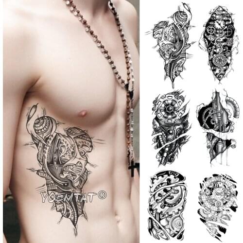 3D Robot Temporary Tattoo Sticker Bionic Waterproof Tatto Warrior Soldier Body Art Mechanical Gear Arm Fake Tatoo Men Women