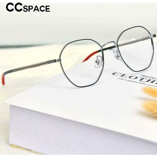 53628 Polygon Metal Glasses Frame Ladies Eyewear Simple Temperament Men Womens Eyeglasses