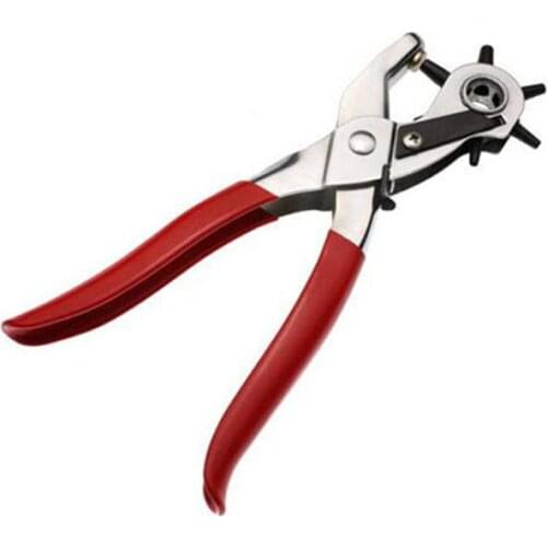 9 inch New 6 Sized Heavy Duty Leather Hole Punch Hand Pliers Belt Holes Punches Portable