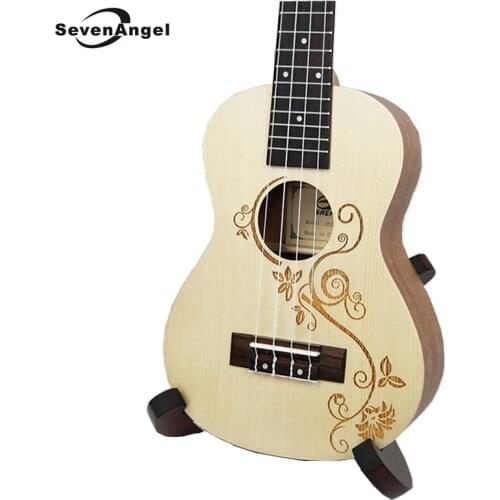 23" Ukulele Concert Acoustic Mini guitar Rosewood Fretboard 4 strings Spruce wood carvings Electric Ukelele Built in Pickup EQ