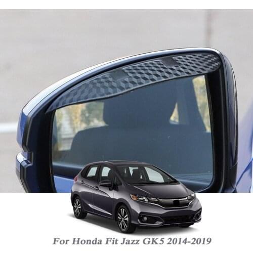 Car Rearview Mirror Rain Eyebrow Auto Shield Snow Guard Sun Side Visor Shade Protector For Honda FIT Jazz GK5 2014-2019 Stickers