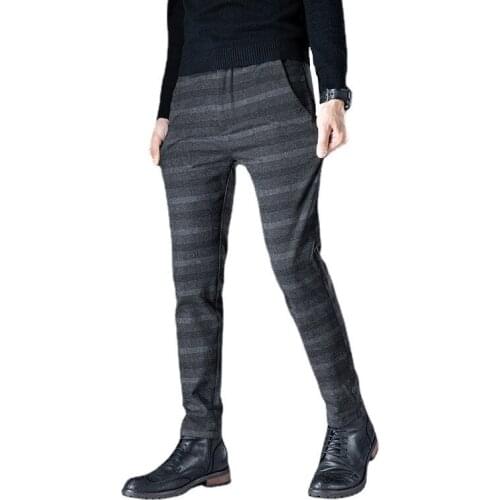 Size 28-40 Spring Autumn new Mens Business Casual Pants Men High Quality Fashion Straight Pants Cotton Plaid Formal Pants male