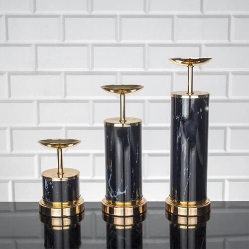 By Hanedan Decorative Black Candlesticks