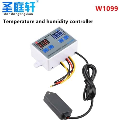 W1099 Digital Temperature Humidity Controller Egg Incubator Thermostat Humidity Controller Regulator Heating Cooling Control