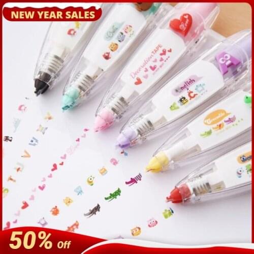 Decorative Correction Tape Kawaii Animals Push Type Corrector Diary Book Decoratice Stationery School Supply New Arrival
