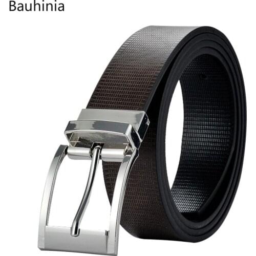 Mens Imitation Leather 3.5cm Revolving Buckle Double-sided Pin Buckle Belt Fashionable/Beautiful Retro Luxury Belt
