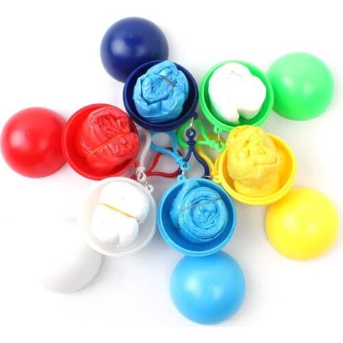 Travel Emergency Raincoat Plastic Hooded Raincoat Portable Disposable Key Ring Raincoat Ball