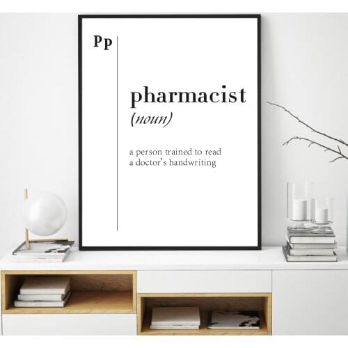 Pharmacist Definition Print Gift For Doctor Medical Office Pharmacy Wall Decor Scandinavian Minimalist Poster Canvas Painting