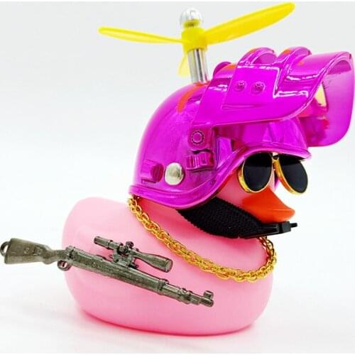 Camouflage Helmet Small Yellow Duck Cute Car Accessories Interior Car Duck with Helmet Dashboard Toy Bike Cycling Ornaments Gift