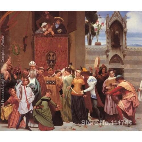 Portrait paintings Cimabues Celebrated Madonna detail left Frederic Leighton art for living room Handmade High quality