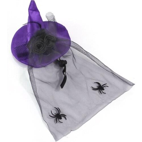 Legendog Halloween Pet Dog Cat Costume Black Gauze Witch Hat Disguise Clothes For Pet Spider New Year Suit Funny Pet Accessory