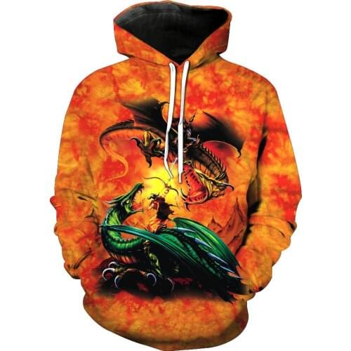 Papertiger Lava World 2 Bone Dragon Print Fashion 3D Hooded Sweatshirt