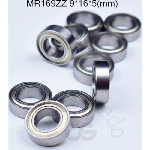 MR169ZZ 9*16*5(MM) 10pieces bearing ABEC-5 bearing metal Sealed Miniature Mini Bearing MR169 MR169ZZ chrome steel bearings